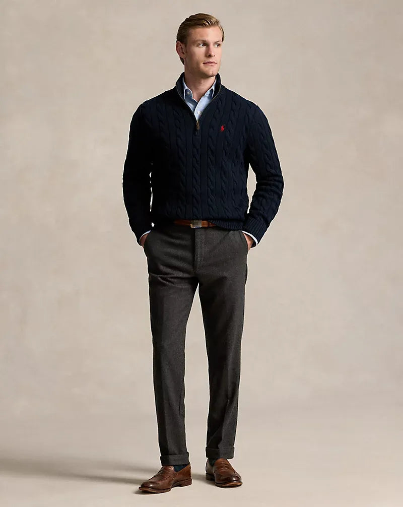 RL | Half-Zip Cable-Knit Cotton Sweaters