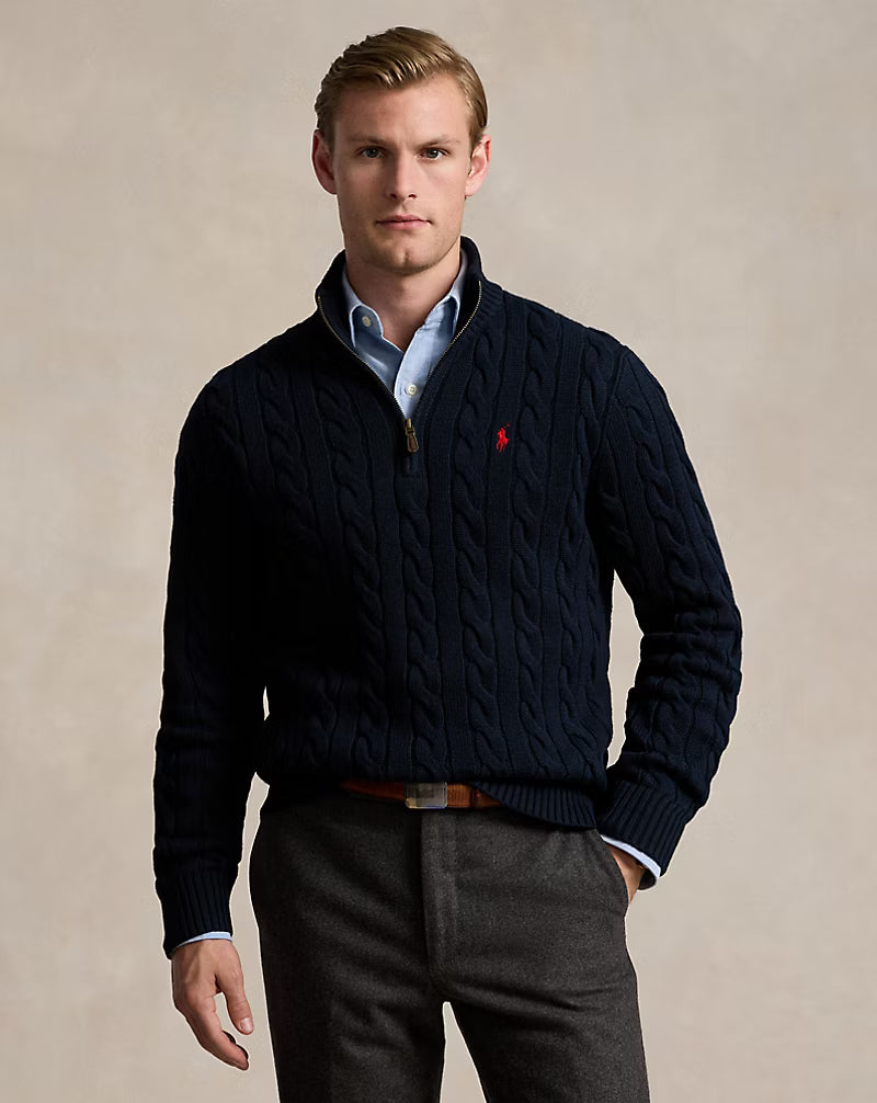 RL | Half-Zip Cable-Knit Cotton Sweaters