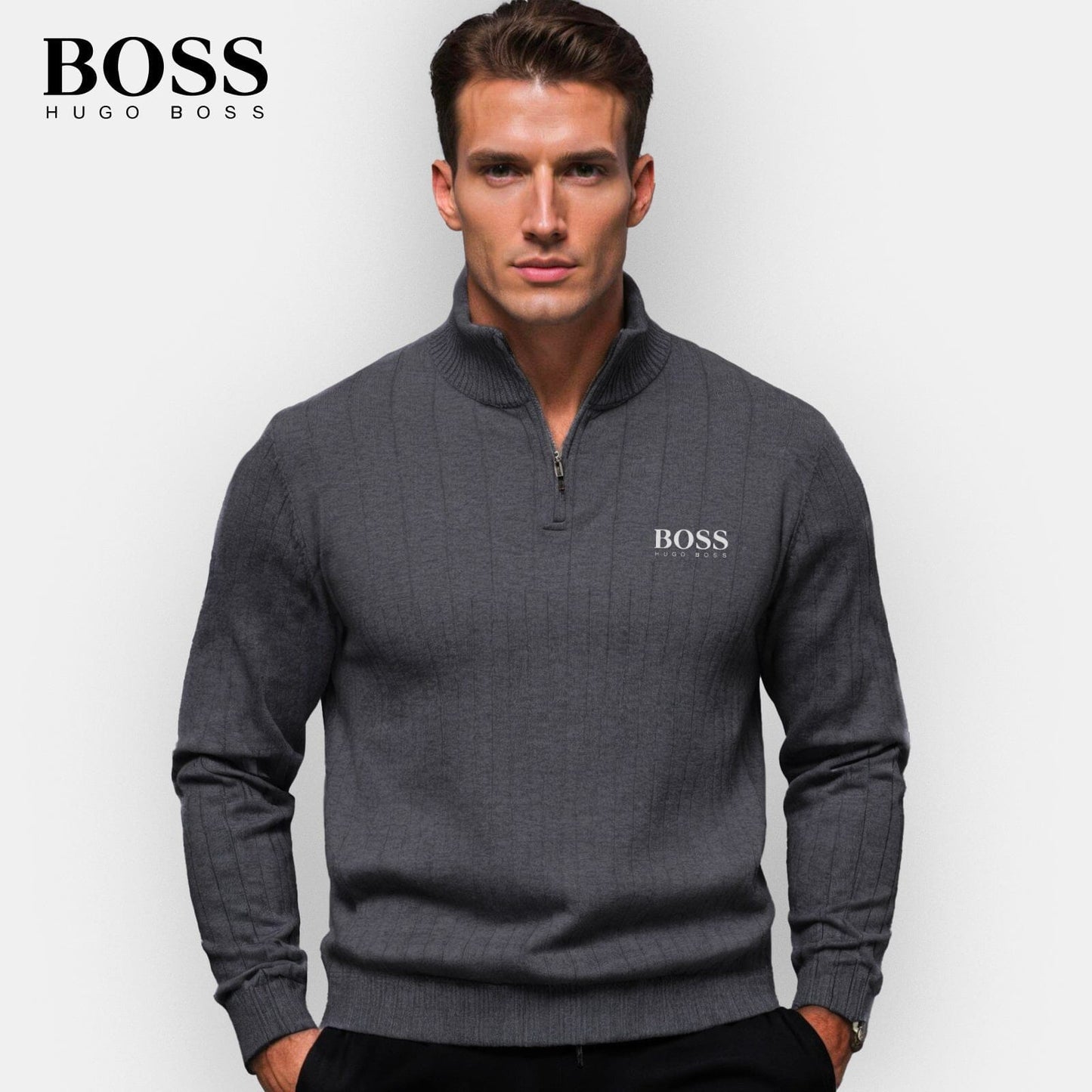 Stylish men's sweater with zipper – now at a special price!